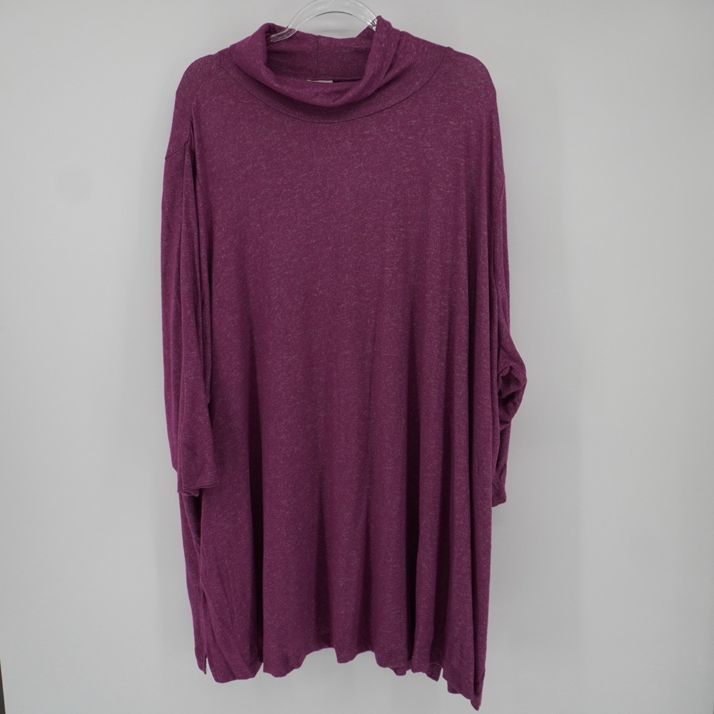 Woman Within 4X Woman's Long Sleeve Pull Over Light Turtleneck Mauve Heathered
